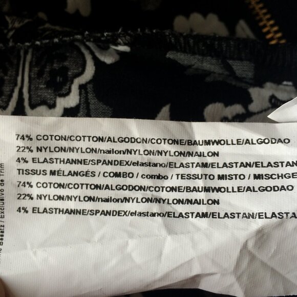 Joseph Ribkoff Womens Jacket Sz 8 Black White Floral 3\4 Sleeve Zip Closure - Picture 10 of 11